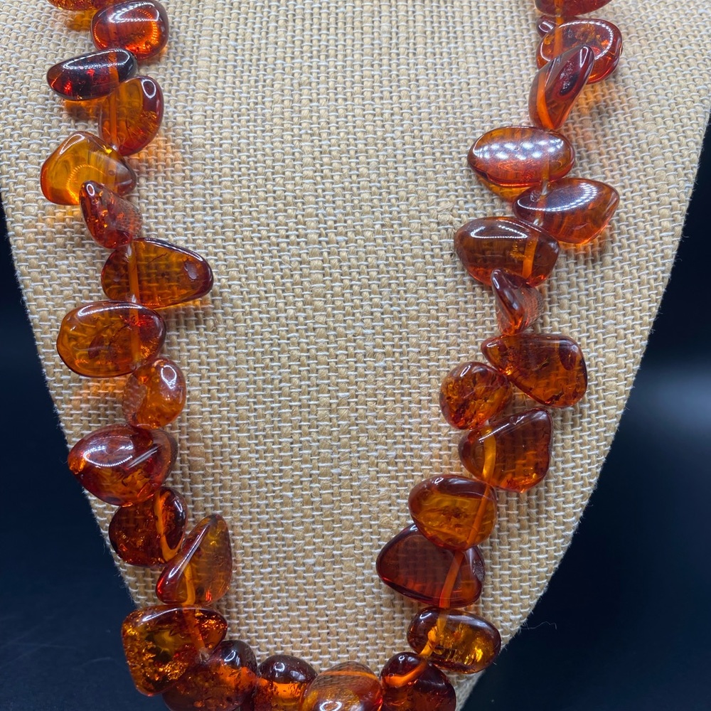 Beautiful Vintage Baltic Amber Teardrop Necklace